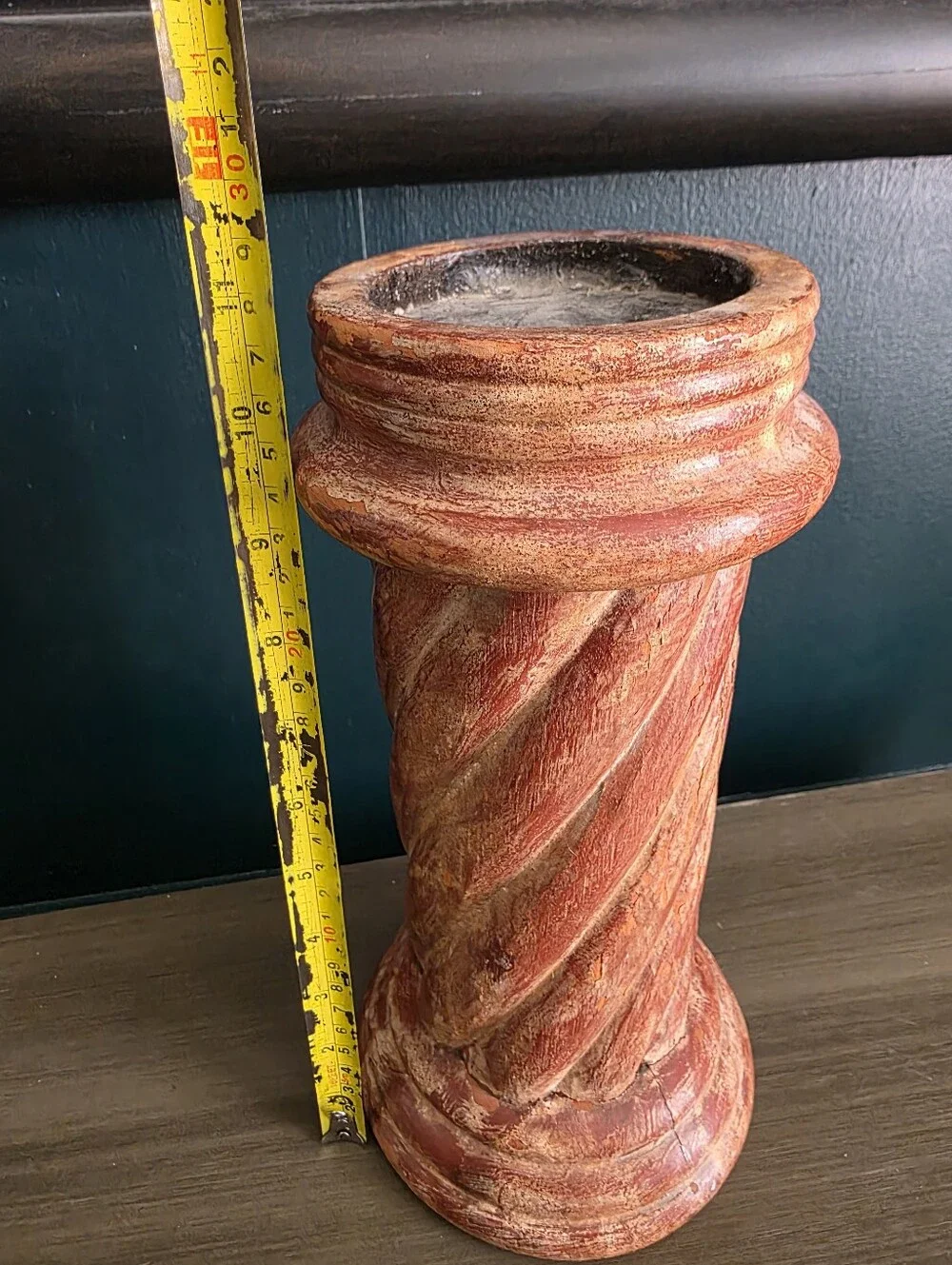 Large Solomonic Barley Twist Column Pillar Candle Holder Rustic Terracotta Look